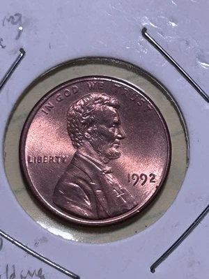 Moneda de error Lincoln Memorial Cent 1992. Doble muy fuerte en anverso Foto 1 de 4