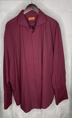 Steven Land Dress Shirt 20 34/35 BT Burgundy Maroon Hidden Button Front - Image 1 of 4