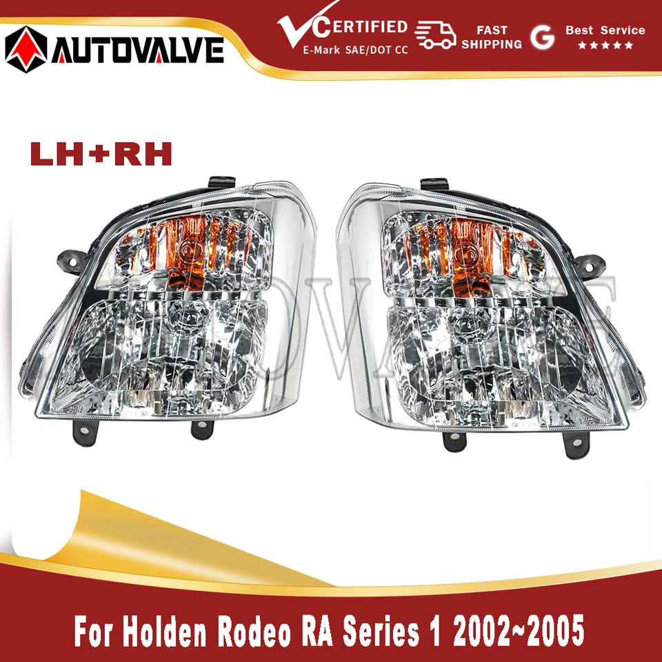 Pair LH+RH Head Light Front Lamp For Holden Rodeo RA Series 1 2002-2005 - image 1 of 3
