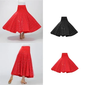 Flamenco Gesellschaftstanz Moderner Standardkostüm Pailletten Walzer Langer - Picture 1 of 12