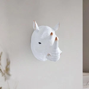 Nashornkopf-Skulptur, Geschenk, Basteln, Harzfigur für Kamin, Schlafzimmer, - Picture 1 of 7