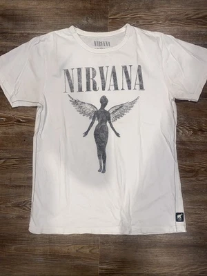 Camiseta Nirvana Baúl LTD Free People S Gráfico Banda Camiseta Gira Blanca Foto 1 de 4
