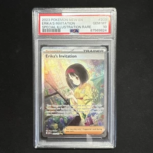 Pokémon Mew En-151 2023 ilustración especial raro #203 invitación de Erika PSA 10 - Imagen 1 de 1