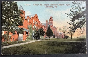 Postkarte auf der anderen Seite des Campus Randolph-Macon Frauencollege Lynchburg Virginia - Bild 1 von 2
