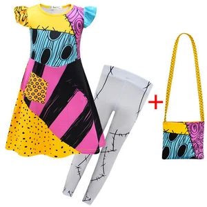 Set costumi cosplay Nightmare Before Christmas Sally per ragazze bambini - Foto 1 di 15