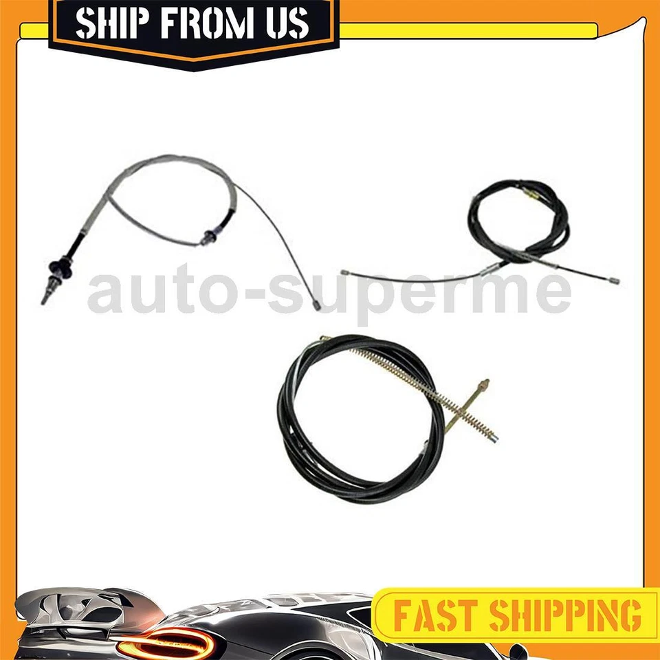 Kit de cable de freno de estacionamiento delantero trasero 3 piezas para Chevrolet K2500 1997-2000 6,5 L Foto 1 de 4