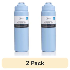 (2 pack)24 fl oz Blue Essence Solid Print Insulated Stainless Steel Water Bottle - Picture 1 of 6