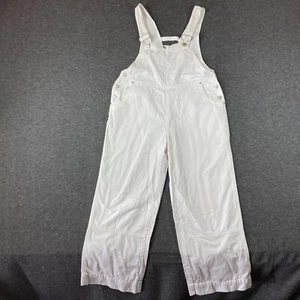 Vintage Newport News Cropped Overalls Womens 6 White - Picture 1 of 11