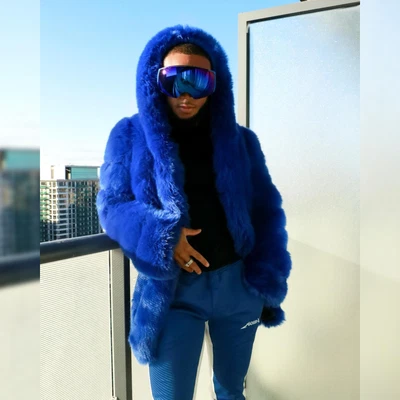 Winter Mens Real Fox Fur Bomber Jackets Fashion Natural Fur Squares Coat Outwear - Image 1 of 4