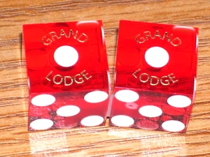 1 PAIR OF DICE FROM THE GRAND LODGE CASINO (1) LAKE TAHOE NV - Picture 1 of 2