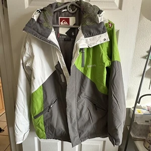 Quicksilver Snow Ski Jacket Men’s Size Small Geometric Green Grey White - Picture 1 of 7