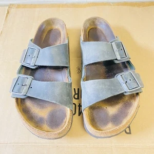 Birkenstock Sandalen Unisex grau Arizona geöltes Leder Pantoletten Weichbettung M9 L11 - Bild 1 von 18