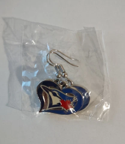 Toronto Blue Jays MLB Heart Dangle Earrings Cover