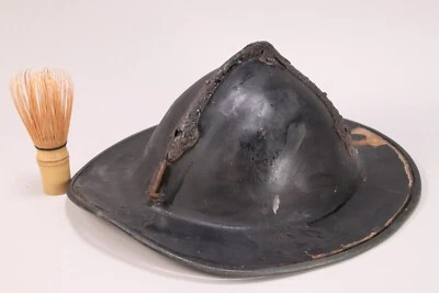 Japanese Samurai Helmet Wooden Jingasa Yoroi Kabuto Maeda Clan Ginkgo Leaf Crest - Image 1 of 4