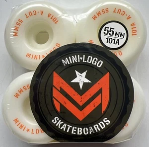 Mini Logo Skateboard Wheels 55mm A-Cut 101A White