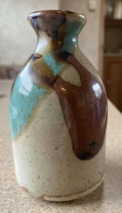 Cerámica japonesa Tsukamoto Mashiko para frasco de botella de sake Takahashi 4,25" - Imagen 1 de 7
