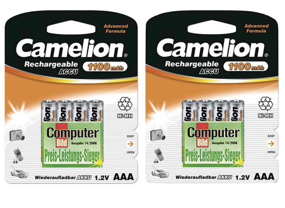 8 x Camelion Akkus AAA Micro 1100 mAh NiMH wiederaufladbare Batterien Accus - Bild 1 von 1