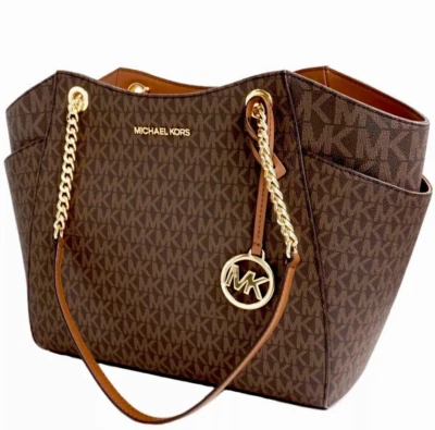 Michael Kors Damen Tasche Handtasche Jet Set Travel Chain LG Braun neu - Bild 1 von 4