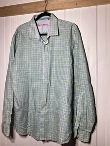 Report Collection Shirt Adult XLarge Green Blue Long Sleeve Button Up - Picture 1 of 4