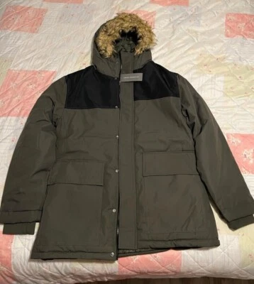 french connection mens parka 4 contrast black/khaki size XL new rrp £170.00 - Image 1 of 4