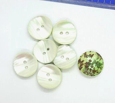 6 Piezas Botones Madreperla Real 15mm - 25mm 2 Agujeros Colores Naturales Clase... Foto 1 de 3