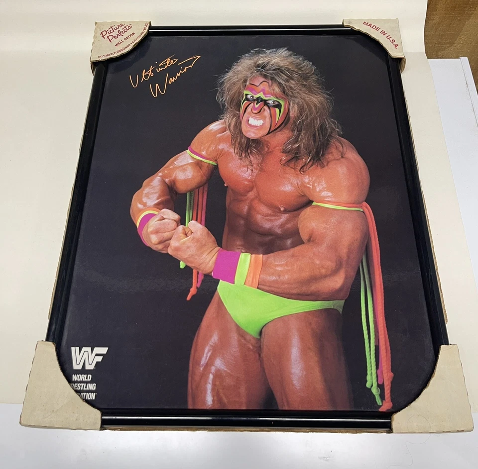 Vintage Ultimate Warrior framed picture WWF WWE  NOS 21x17 - Image 1 of 3