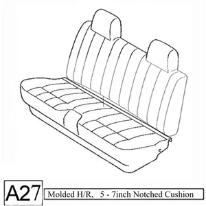 Cubierta de asiento de banco cojín con muescas grande para camión compacto A27 DG gris oscuro RCab XCab - Imagen 1 de 3