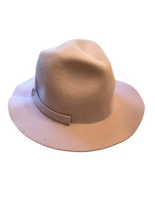 Anthropologie Olive Packable Felt Fedora Hat 100% Wool Light Pink Adjustable - Picture 1 of 5