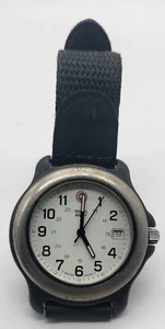 SWISS QUARTZ ARMY WATCH WATER RESISTANT 330ft. Stainless Steel Glow In The Dark - Picture 1 of 4