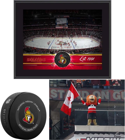 Senators Young Collectors Bundle w/Plaque, Model Puck & UnSigned 8x10 Photo Cover
