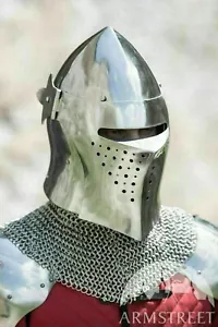 Collectibles Medieval Antique Knight Armor Closed Warrior Helmet - Bild 1 von 3