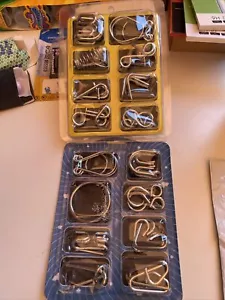 16 Pcs Metal Wire Puzzle Toy Brain Teaser Game Mind IQ Test Magic Ring Kids N25 - Picture 1 of 5