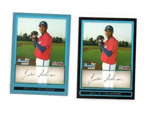 2009 1st Bowman Prospects Blue #BP4 Julio Teheran #129/500 & BASE CARD (BRAVES) - Picture 1 of 2