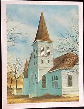 BEAUTIFUL RELIGIOUS ART ARCHITECTURE UNITED STATES CHURCH LITHOGRAPH PAINTING