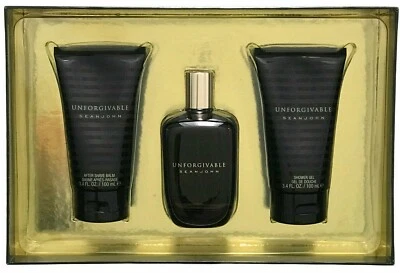 SEAN JOHN IMPERDONABLE SET DE REGALO DE 3 PIEZAS EDT 4,2 OZ, GEL DE DUCHA, ¡BÁLSAMO PARA DESPUÉS DEL AFEITADO! Foto 1 de 3