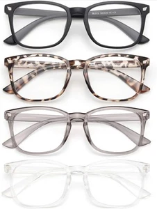 Gaoye Unisex Blaulicht Blockierende Brille (4er Pack Schwarz Leopard Weiß Braun) 0,00 - Bild 1 von 8