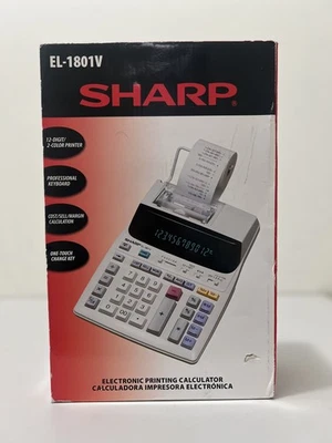 Sharp 2 Color Electronic Printing Calculator EL-1801V  - Image 1 of 3