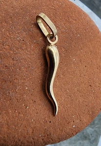 18k .750Gold 7/8" Cornicello Horn Schutz Italien Amulett Medaille Au 25225 - Bild 1 von 7