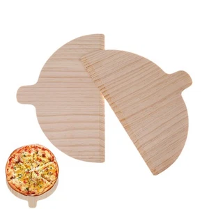 Wood Pizza Peel Semi-Circular Pizza Board Set Of 2 Pizza Paddle Bread Superb - Picture 1 of 10