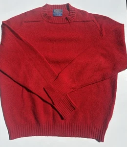Vtg Pendleton Red Sweater Mens Large 100% Wool Crewneck Made In USA 90s - Picture 1 of 6
