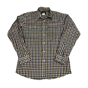 Wrangler XL Boys 14-16 Pearl Snap Western Shirt Brown Navy Cream Check USA - Picture 1 of 8