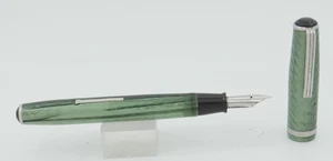 Esterbrook J Green Pearl & Chrome Fountain Pen - 9550 Extra Fine Nib - 1950's - Picture 1 of 6