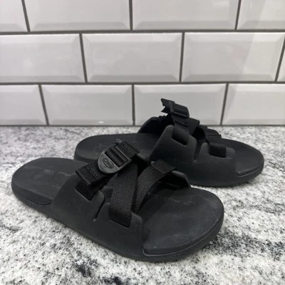Chaco Chillos Slides Straps Unisex Youth 6 Recovery Black Vegan Comfort Float - Image 1 of 4