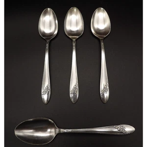 Oneida Community Tudor Plate 1946 Queen Bess II Set of 4 Teaspoons 6" Vintage - Picture 1 of 6