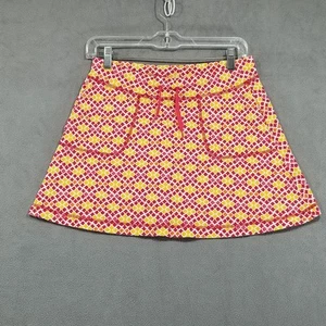 Patagonia Skirt Girls Youth Size L 12 All Over Print Red and Yellow Pockets - Picture 1 of 6