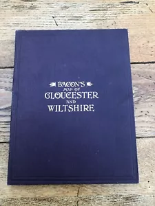 large 1900s bacons map of gloucester and wiltshire ( hardback boards ) - Picture 1 of 7