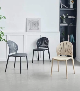 COMMERCIAL PLASTIC CAFE CHAIR Stackable Dining Seat Chairs Black - Picture 1 of 5