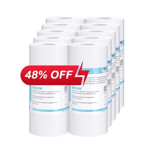 10 Pack 10"x4.5" 5 Micron Sediment Water Filter Big Blue Whole House Replacement - Picture 1 of 18