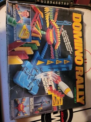 Vintage Domino Rally Deluxe Set Rocket Launcher Game 1989 Toy with Box (2 Sets) - Image 1 of 4