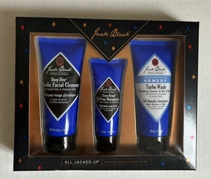 Jack Black Mens Skin Set Glycolic Cleanser, Moisturizer Hair And Body Wash - Picture 1 of 5
